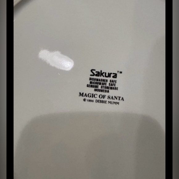 VINTAGE 1996 SAKURA Debbie Mumm MAGIC OF SANTA Set of 4 Dinner Plates Stoneware - Picture 2 of 3